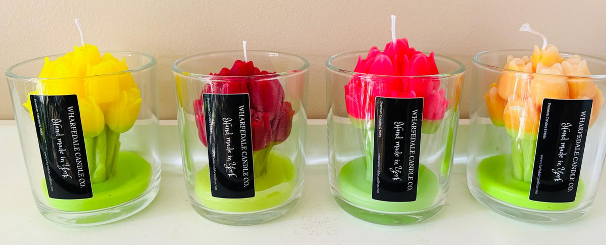 Tulip candle in glass